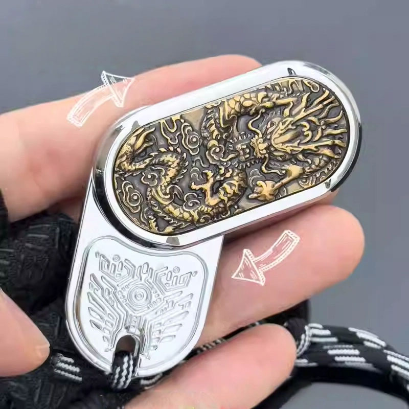 EDC Dragon Fidget Slider: Metal Magnetic Push Card Toy for Anxiety & Stress Relief - Image 4