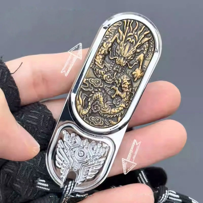 EDC Dragon Fidget Slider: Metal Magnetic Push Card Toy for Anxiety & Stress Relief - Image 5
